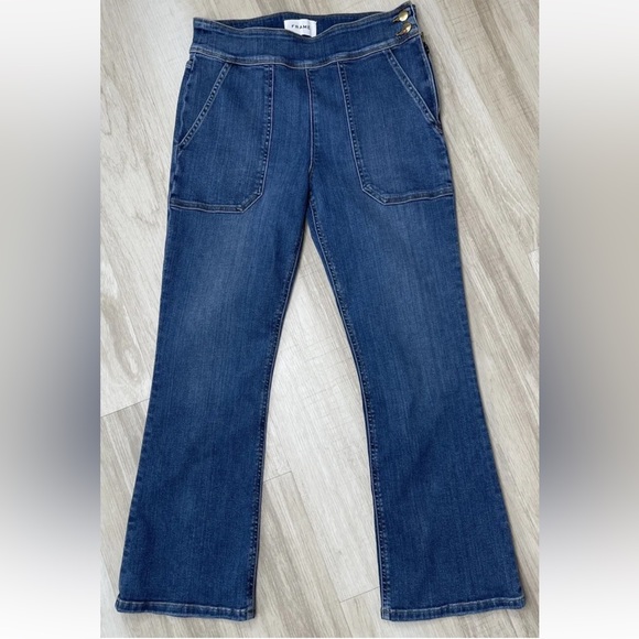 FRAME Le Francoise High Rise Cropped Flare Jeans 29 - Picture 4 of 10